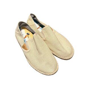 Olukai Womens Tan Canvas Slip-On Espadrille Shoes Size 7.5 Stylish & Comfortable